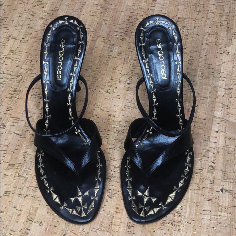 Sergio Rossi Sandal Slide Stiletto EUC sz 40 - Picture 2 of 8